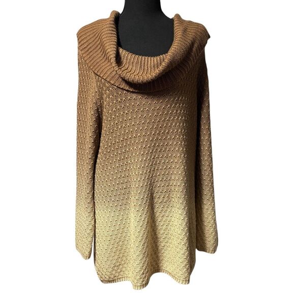 REBA Cowl Neck Sweater Women’s 1X Ombré Long Sleeve - Picture 1 of 8